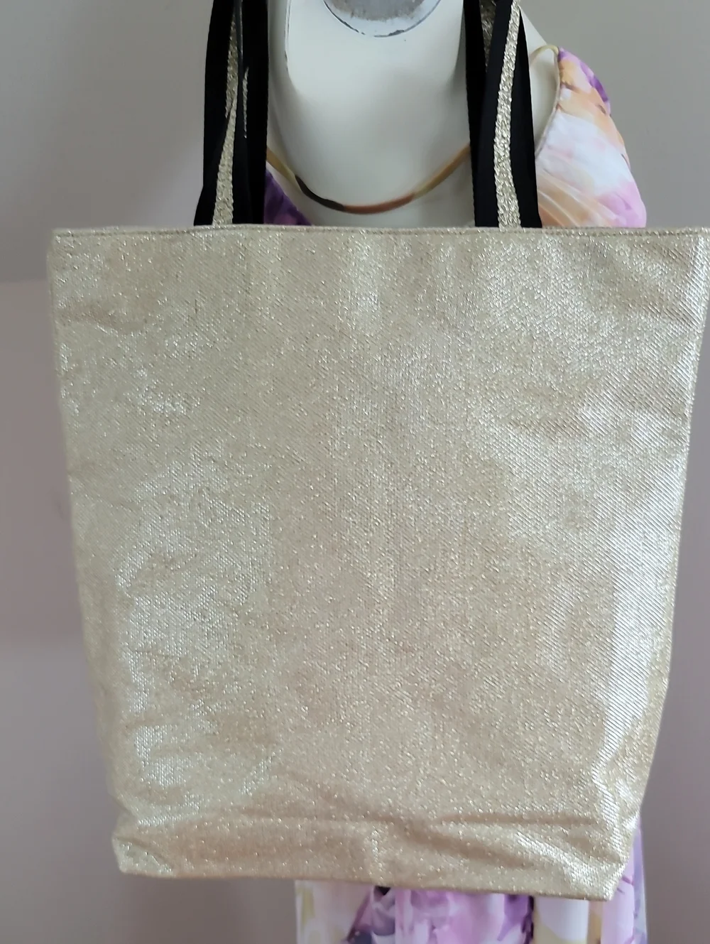 VICTORIA'S SECRET Gold Glitter Fashion Show Limited Edition Tote Bag Casual Chic